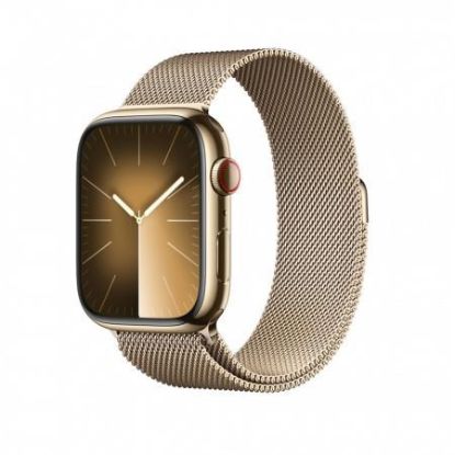 Obrázek APPLE Watch Series 9 GPS + Cellular 45mm Gold Stainless Steel Case with Gold Milanese Loop