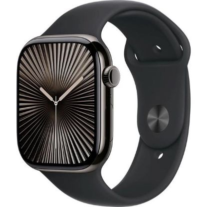 Obrázek Apple Watch Series 10 GPS + Cellular 42mm Slate Titanium Case with Black Sport Band - S/M