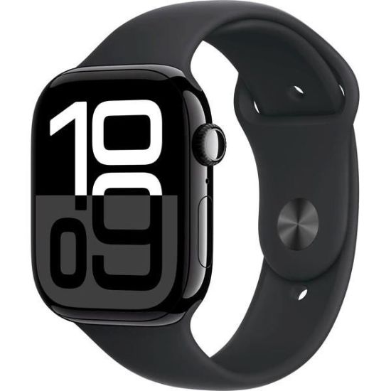 Obrázek Apple Watch Series 10 GPS + Cellular 46mm Jet Black Aluminium Case with Black Sport Band - M/L