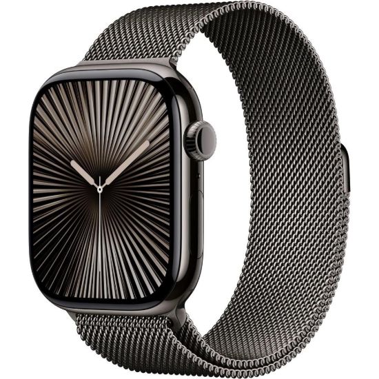 Obrázek Apple Watch Series 10 GPS + Cellular 42mm Slate Titanium Case with Slate Milanese Loop