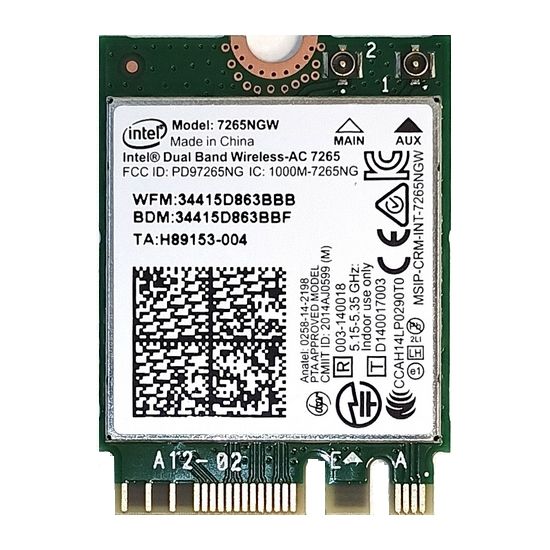 Obrázek Intel Dual Band Wireless-AC 7265 Wi-Fi/Bluetooth adaptér