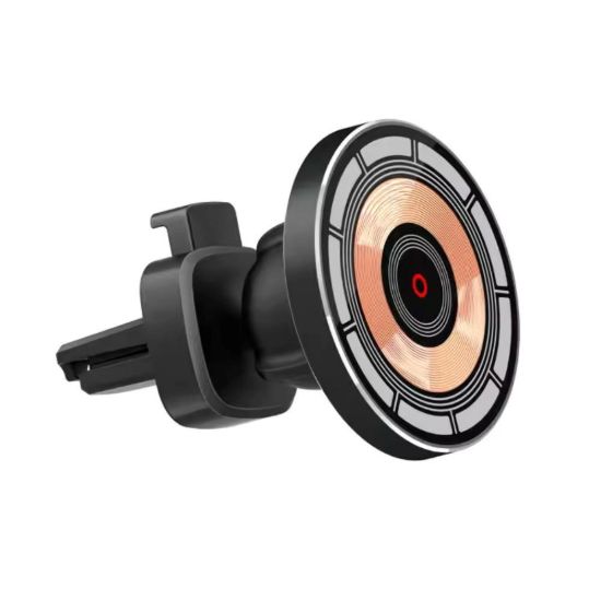 Obrázek 1stCOOL bezdrátová QI nabíječka 15W, do auta, MagSafe, USB- C, černá