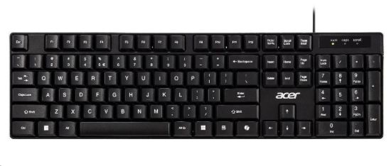 Obrázek ACER drátová klávesnice AKW100,USB 2.0,5 mil. úhozů,voděodolná,Black