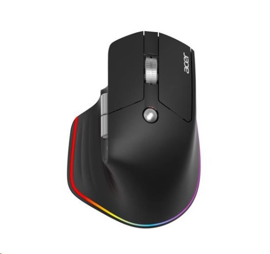 Obrázek ACER bezdrátová myš Easy Fit Mouse,ergonomická,4000dpi,6 tlačítek,RGB,10m dosah,USB-C,BT,Black