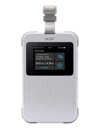 Obrázek BAZAR - ACER Router Connect Enduro M6E,20GB SIMO,5G,LTE,2.4" touch display,Wifi,NFC,USB-C,2.4GHz,8000mAh,White-Rozbaleno