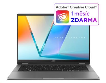 Obrázek ASUS NTB Vivobook 14 Flip (TP3407SA-OLED021W), Ultra 7-256V, 14" 1920 x 1200, 16GB, 1TB SSD, Intel Arc, W11 Home, Gray