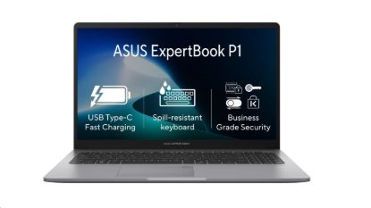 Obrázek ASUS NTB ExpertBook P1 (P1503CVA-S7I38512), i3-1315U, 15.6" FHD, 8GB, 512GB SSD, UHD, No OS, Misty Grey