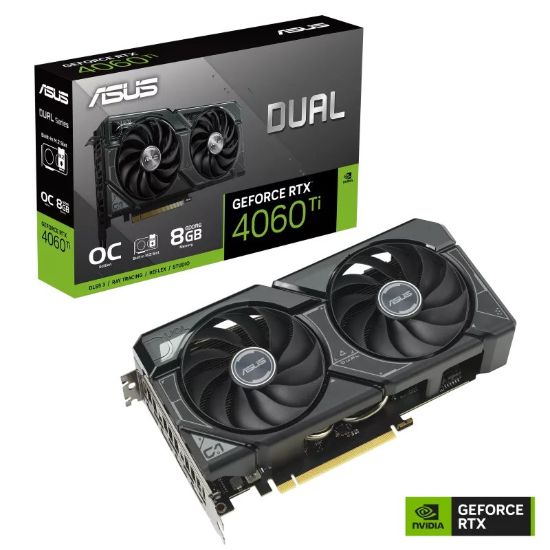 Obrázek BAZAR - ASUS VGA NVIDIA GeForce DUAL RTX 4060 Ti 8G SSD OC, RTX 4060 Ti, 8GB GDDR6, 3xDP, 1xHDMI - Po opravě (Komplet)