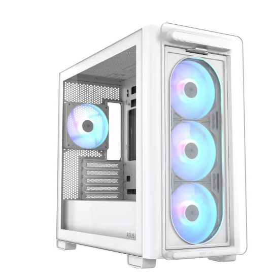 Obrázek BAZAR ASUS case A23 PLUS TG ARGB, Mini Tower, průhledná bočnice, 4x120mm ARGB Fan, bílá (POŠKOZENÝ OBAL)