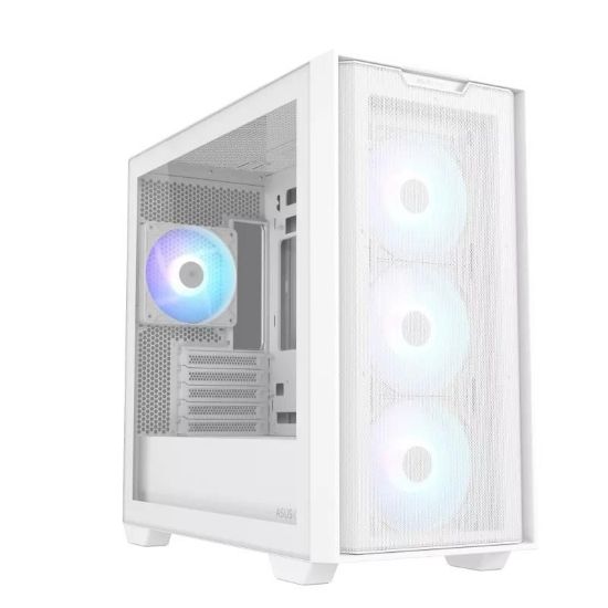 Obrázek BAZAR ASUS case A21 PLUS, Mini Tower, průhledná bočnice, 4x 120mm ARGB Fan, bílá (POŠKOZENÝ OBAL)