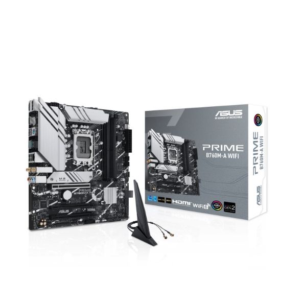 Obrázek BAZAR ASUS MB Sc LGA1700 PRIME B760M- A WIFI, Intel B760, 4xDDR5, 1xDP, 2xHDMI, mATX (POŠKOZENÝ OBAL)