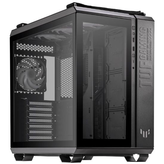 Obrázek BAZAR - ASUS case TUF GAMING GT502 PLUS, Mid Tower, průhledná bočnice, 4x 120mm ARGB Fan, černá - Poškozený obal (Komple
