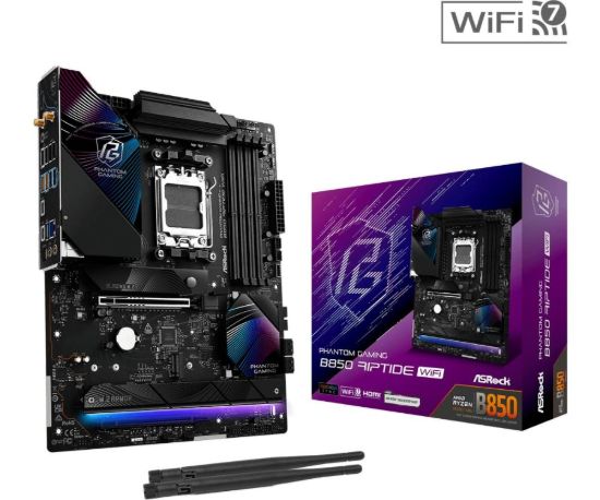 Obrázek BAZAR - ASRock MB Sc AM5 B850 Riptide WiFi, AMD B850, 4xDDR5, 1xHDMI, WiFi, ATX - Po opravě (Bez příšlušenství)