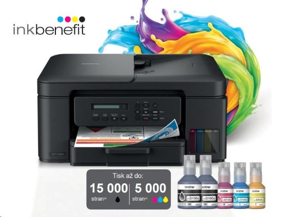 Obrázek BAZAR - BROTHER multifunkce inkoustová DCP- T730DW - A4 128MB 2400x600 16ppm ADF USB 2.0. WIFI - INKTANK - Poškozený oba