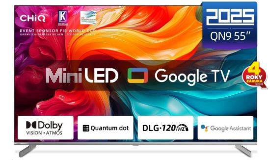 Obrázek CHiQ M55QA9 TV 55", UHD MiniLED Google TV DLG 120 Hz