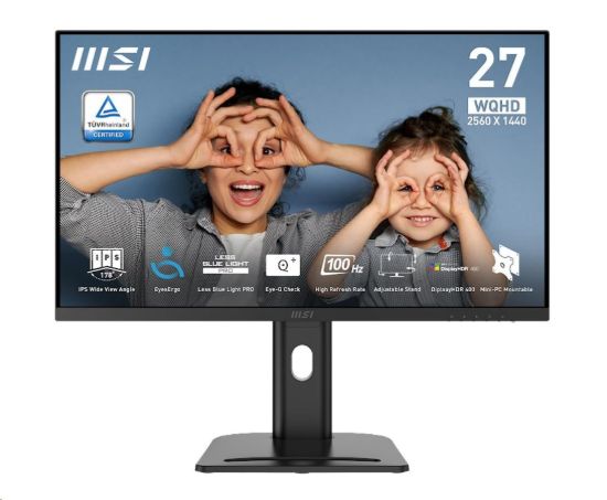 Obrázek MSI LCD PRO MP273QP E2, 31.5" 2560x1440, IPS, 170Hz, 4ms, VESA 100x100mm, N/A, Black