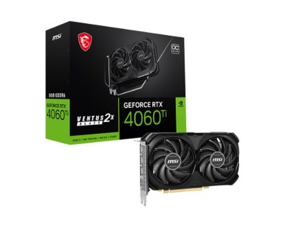 Obrázek BAZAR - MSI VGA NVIDIA GeForce RTX 4060 Ti VENTUS 2X BLACK 8G OC, 8G GDDR6, 3xDP, 1xHDMI - Po opravě (Bez příšlušenství)