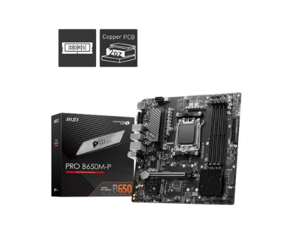 Obrázek BAZAR MSI MB Sc AM5 PRO B650M- P, AMD B650, 4xDDR5, 1xDP, 1xHDMI, 1xVGA, mATX - POŠKOZENÝ OBAL