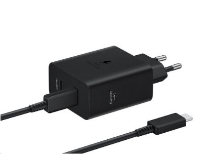 Obrázek Samsung Dual USB- C 50W Cestovní nabíječka + USB- C Datový Kabel Black