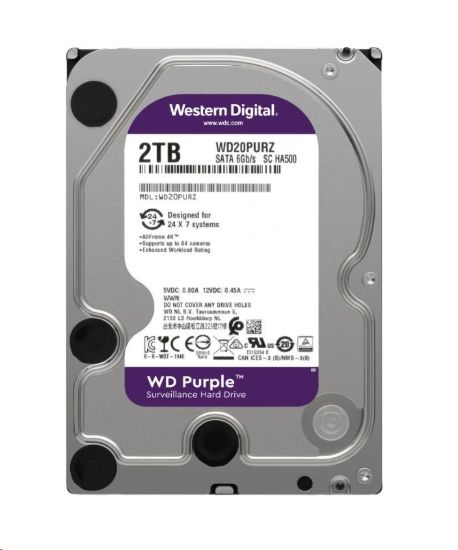 Obrázek BAZAR - WD PURPLE WD22PURZ 2TB SATA/600 256MB cache, Low Noise, CMR