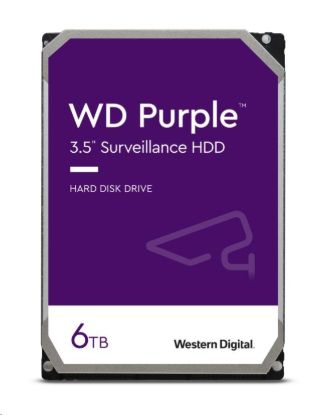 Obrázek BAZAR - WD PURPLE WD64PURZ 6TB, SATA III 3.5", 256MB, 175MB/s, Low Noise, CMR