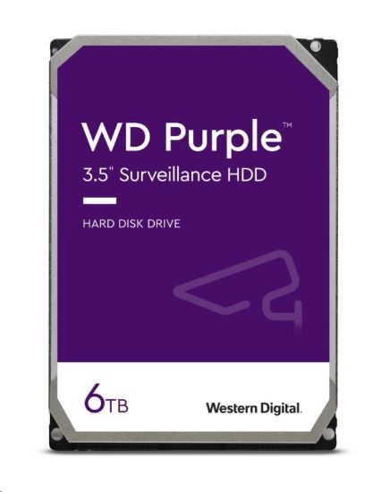 Obrázek BAZAR - WD PURPLE WD64PURZ 6TB, SATA III 3.5", 256MB, 175MB/s, Low Noise, CMR