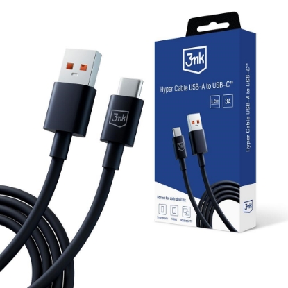 Obrázek 3mk datový kabel - Hyper Cable A to C 1.2m 3A, černá