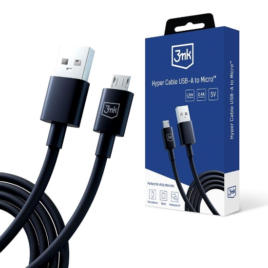 Obrázek 3mk datový kabel - Hyper Cable A to Micro 1.2m 5V 2,4A, černá