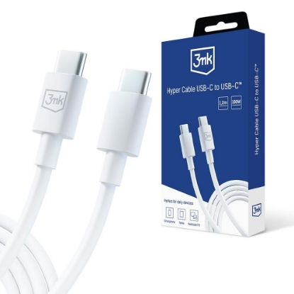 Obrázek 3mk datový kabel - Hyper Cable C to C 100W 1.2m, bílá