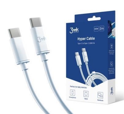 Obrázek 3mk datový kabel - Hyper Cable C to C 2m 100W, bílá