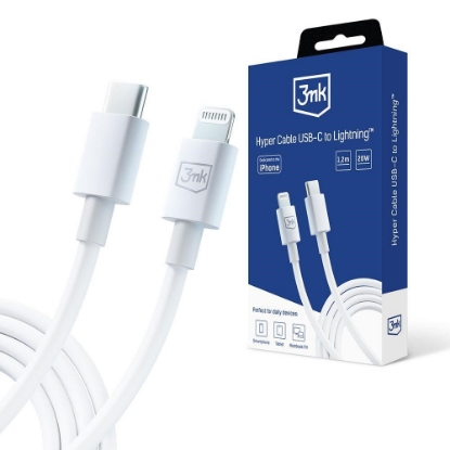 Obrázek 3mk datový kabel - Hyper Cable C to Lightning 20W 1.2m, bílá