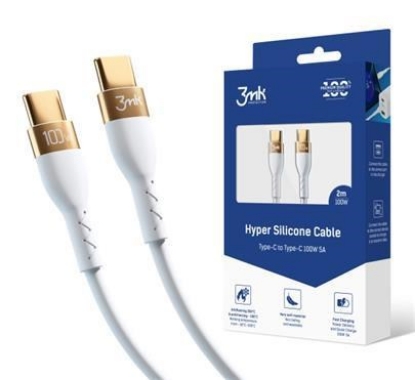 Obrázek 3mk datový kabel - Hyper Silicone Cable C to C 2m 100W, bílá