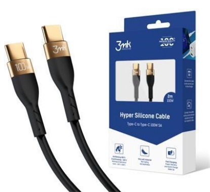 Obrázek 3mk datový kabel - Hyper Silicone Cable C to C 2m 100W, černá