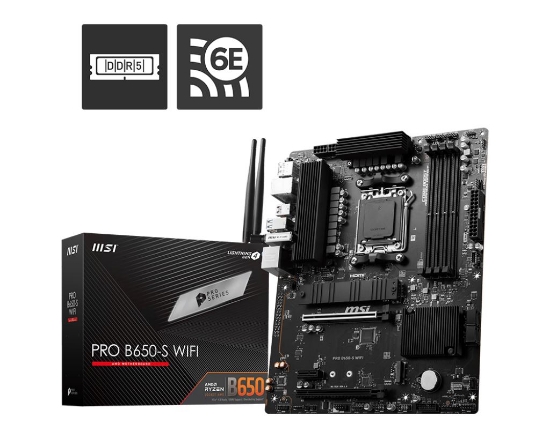 Obrázek BAZAR - MSI MB Sc AM5 PRO B650-S WIFI, AMD B650, 4xDDR5, 1xDP, 1xHDMI, WI-FI - Poškozený obal (Komplet)