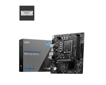 Obrázek MSI MB Sc LGA1700 PRO H610M-E, Intel H610, 2xDDR5, 1xHDMI, 1xVGA, mATX