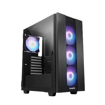 Obrázek BAZAR - CHIEFTEC skříň HUNTER 2, ATX, 1x USB-C, 1x USB 3.1, 4x 120mm ARGB Fan, ARGB Hub, černá - Po opravě (Komplet)