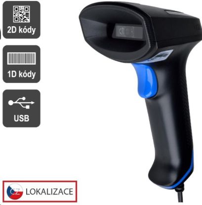 Obrázek Virtuos CCD 2D čtečka Virtuos HT- 851A, USB, bez stojánku, černá