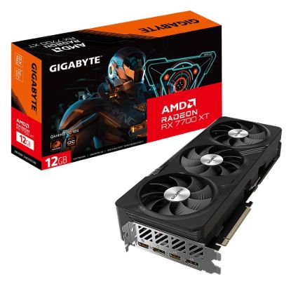 Obrázek BAZAR - GIGABYTE VGA AMD Radeon RX 7700 XT GAMING OC 12G, 12G GDDR6, 2xDP, 2xHDMI - Poškozený obal (Komplet)