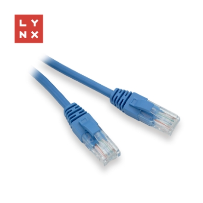 Obrázek LYNX UTP patch kabel Cat5e, PVC, CCA, 0,1m, modrý (balení obsahuje 10ks)