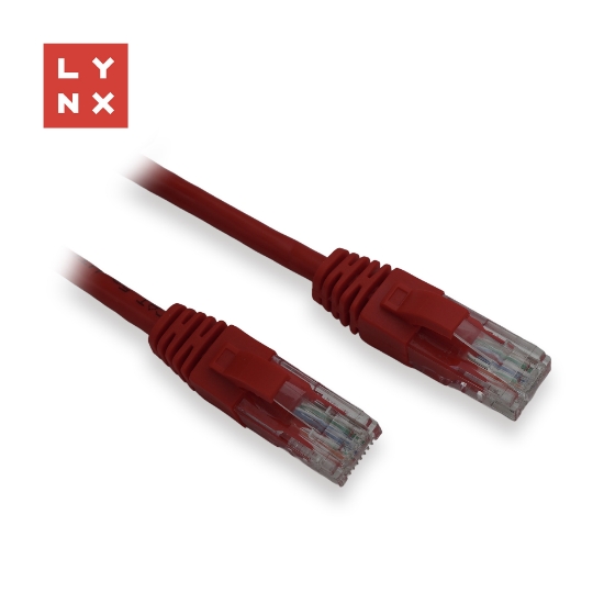 Obrázek LYNX UTP patch kabel Cat5e, PVC, CCA, 15m, červený