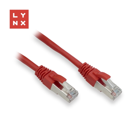 Obrázek LYNX FTP patch kabel Cat5e PVC, CCA, 15m, červený