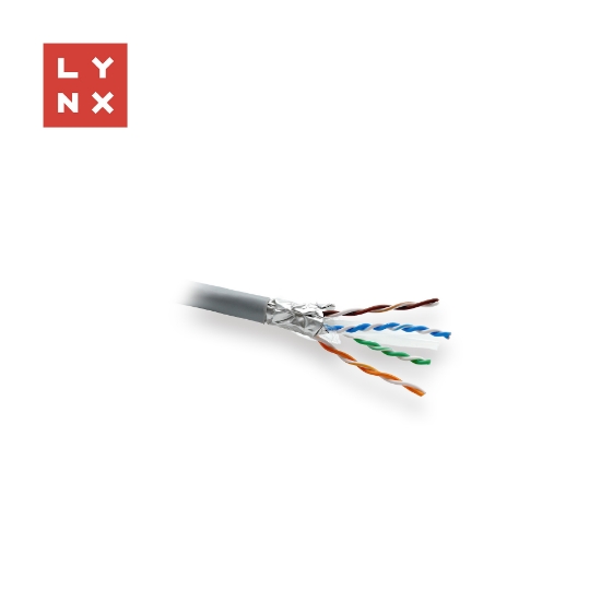 Obrázek LYNX FTP kabel, Cat6, PVC (Eca), celoměděný, vnitřní, šedý, box 305m