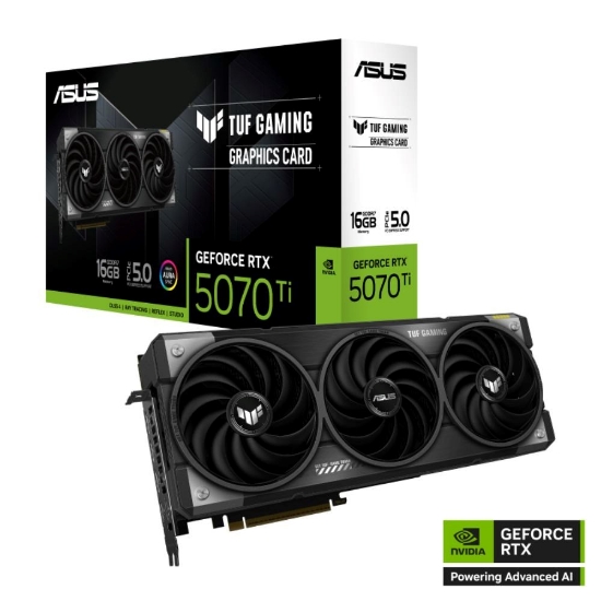 Obrázek ASUS VGA NVIDIA GeForce RTX 5070 Ti TUF GAMING 16GB, 16GB GDDR7, 3xDP, 2xHDMI