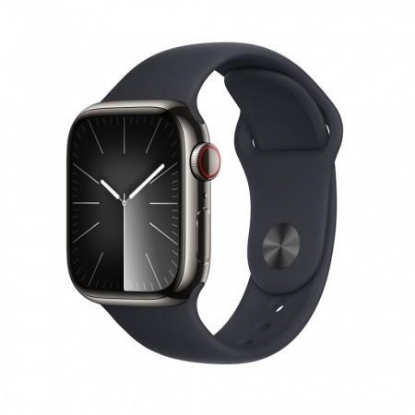 Obrázek APPLE Watch Series 9 GPS + Cellular 45mm Graphite Stainless Steel Case with Midnight Sport Band - M/L