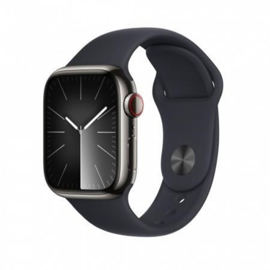 Obrázek APPLE Watch Series 9 GPS + Cellular 45mm Graphite Stainless Steel Case with Midnight Sport Band - M/L