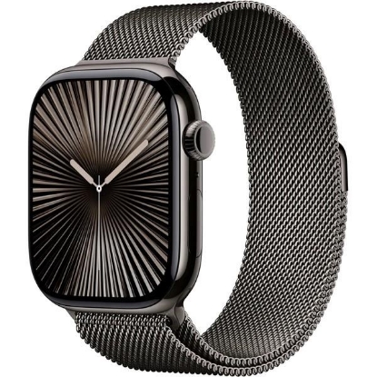 Obrázek Apple Watch Series 10 GPS + Cellular 46mm Slate Titanium Case with Slate Milanese Loop - M/L