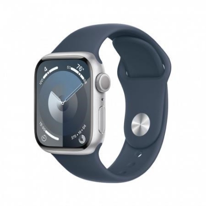 Obrázek APPLE Watch Series 9 GPS 45mm Silver Aluminium Case with Storm Blue Sport Band - S/M
