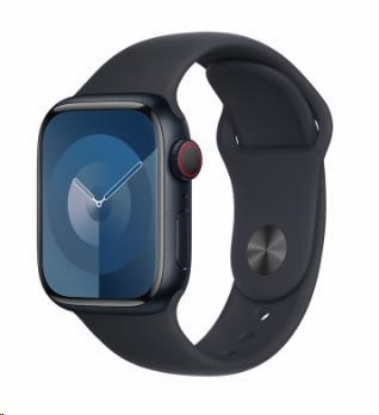 Obrázek APPLE Watch Series 9 GPS + Cellular 41mm Midnight Aluminium Case with Midnight Sport Band - S/M