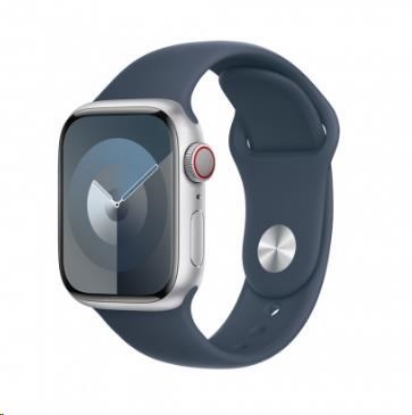 Obrázek APPLE Watch Series 9 GPS + Cellular 41mm Silver Aluminium Case with Storm Blue Sport Band - S/M