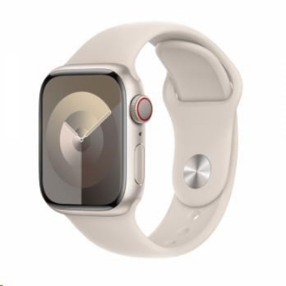 Obrázek APPLE Watch Series 9 GPS + Cellular 41mm Starlight Aluminium Case with Starlight Sport Band - S/M